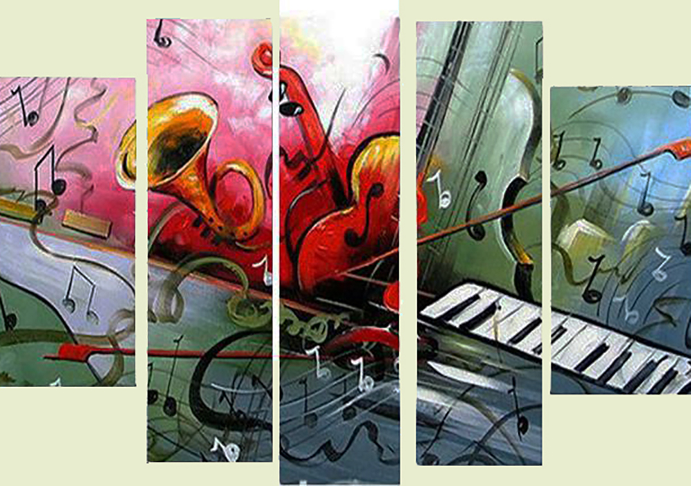 Group-Painting-Sets Music 5 Panel painting for sale PAM0018