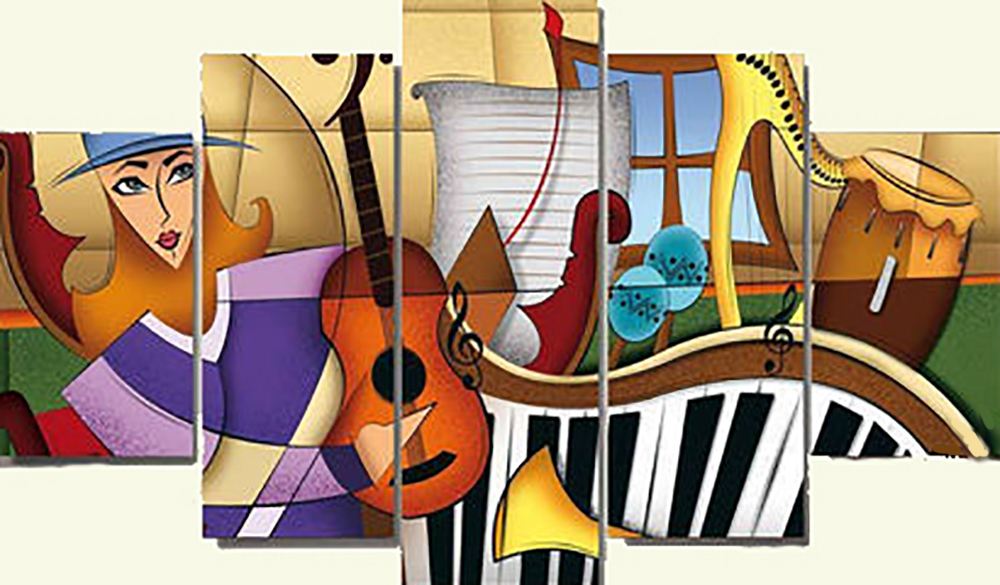 Group-Painting-Sets Music 5 Panel painting for sale PAM0019