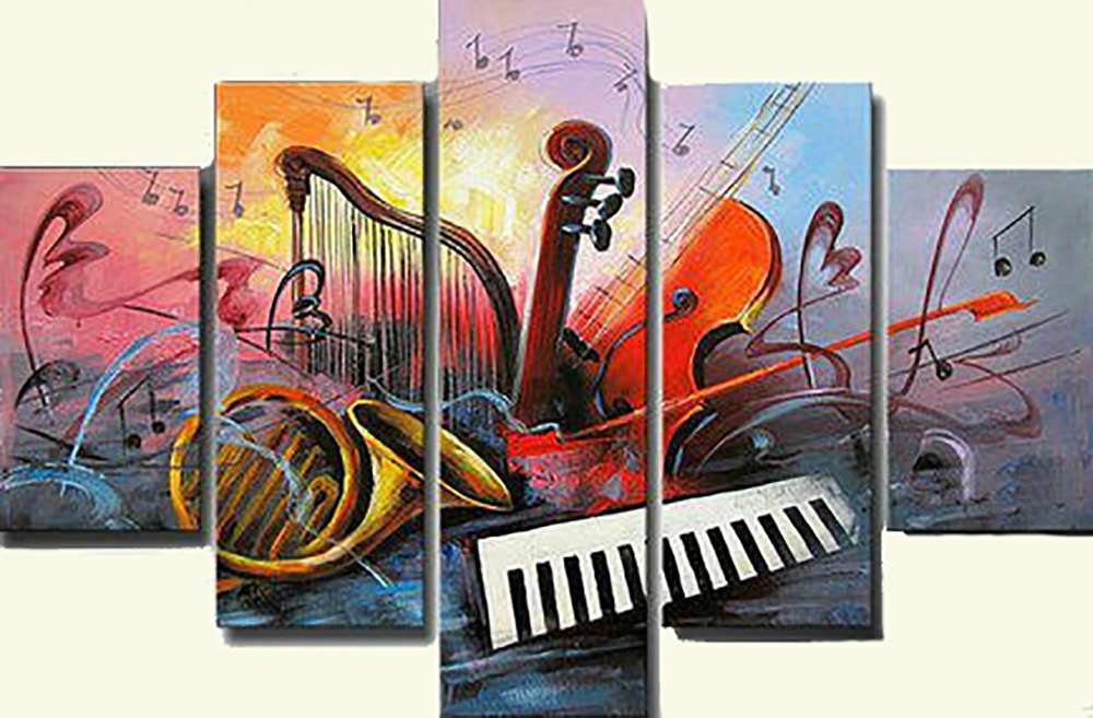 Group-Painting-Sets Music 5 Panel painting for sale PAM0020