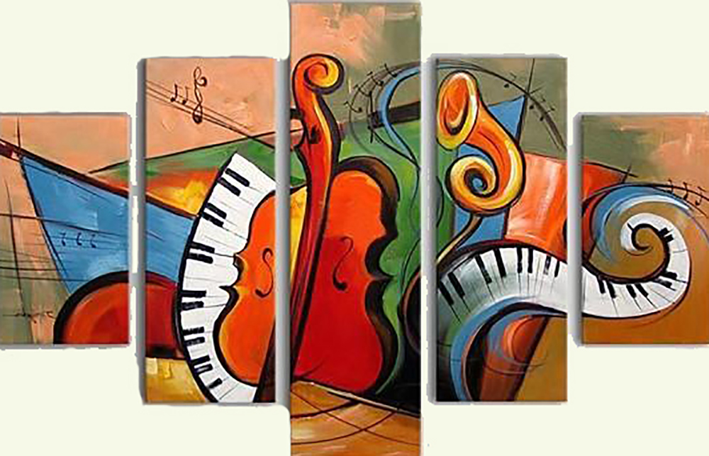 Group-Painting-Sets Music 5 Panel painting for sale PAM0024