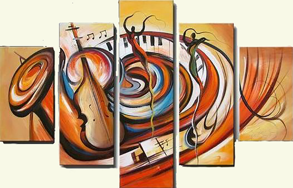 Group-Painting-Sets Music 5 Panel painting for sale PAM0026