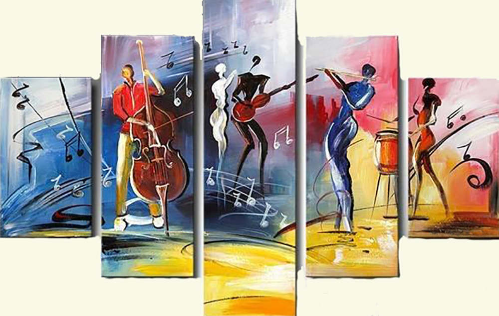 Group-Painting-Sets Music 5 Panel painting for sale PAM0027