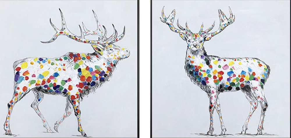 Group-Painting-Sets Animals 2 Panel painting for sale PAP0008