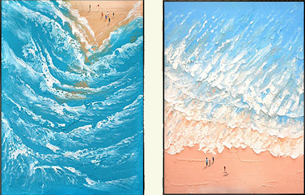 Group-Painting-Sets Seascape 2 Panel painting for sale PAS0007