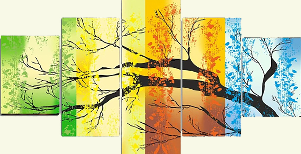 Group-Painting-Sets Forests 5 Panel painting for sale PAT0001