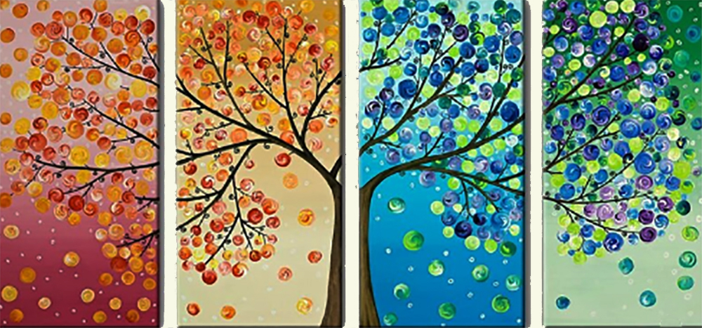 Group-Painting-Sets Forests 4 Panel painting for sale PAT0002