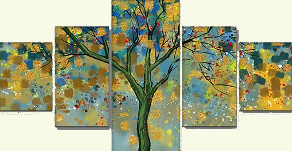 Group-Painting-Sets Forests 5 Panel painting for sale PAT0003