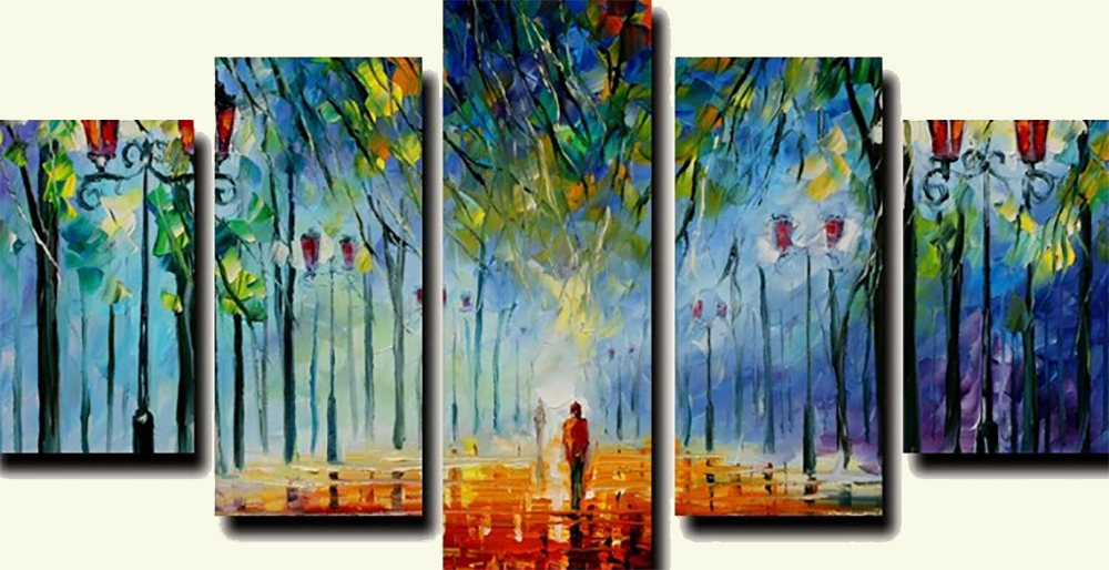 Group-Painting-Sets Forests 5 Panel painting for sale PAT0005