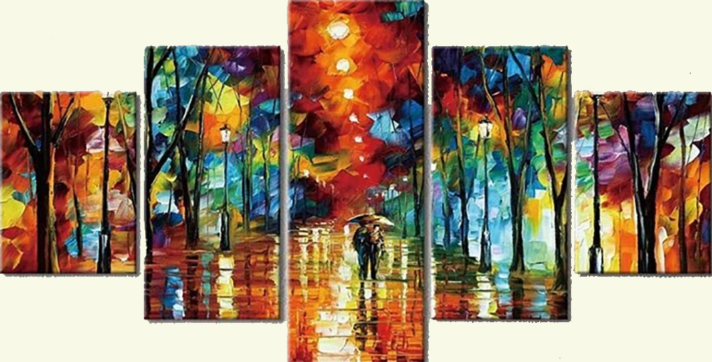 Group-Painting-Sets Forests 5 Panel painting for sale PAT0006