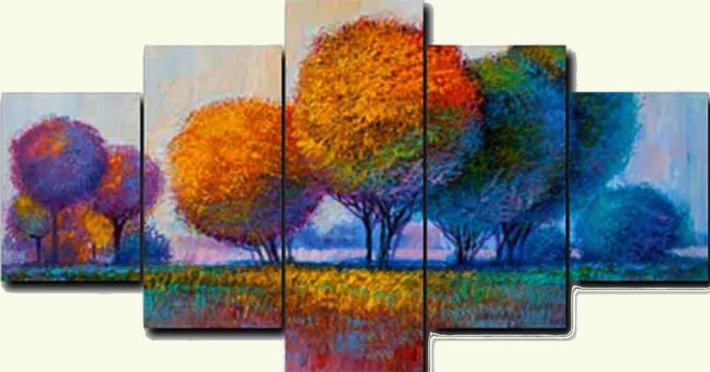 Group-Painting-Sets Forests 5 Panel painting for sale PAT0008