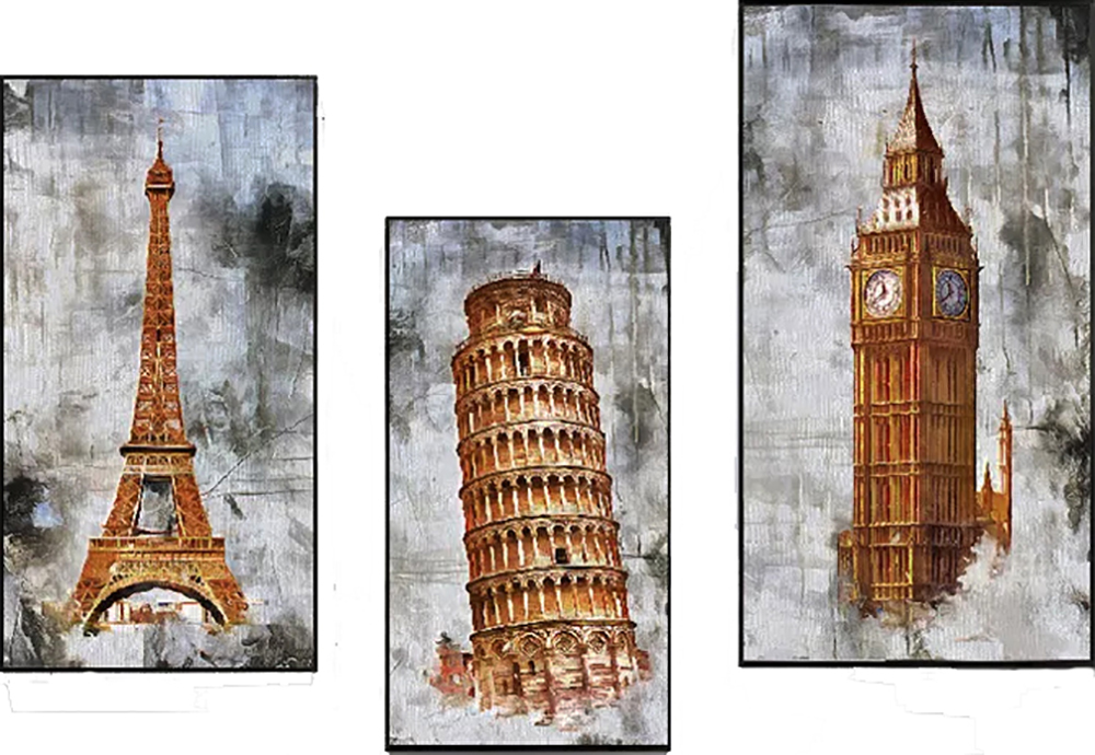 Group-Painting-Sets Places European Landmarks 3 Panel painting for sale PAX0001