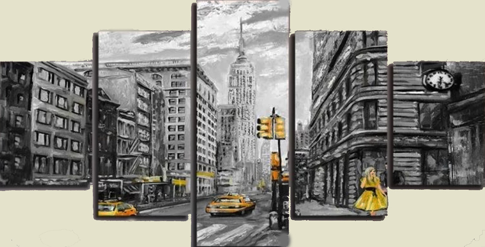 Group-Painting-Sets Places New York 5 Panel painting for sale PAX0002