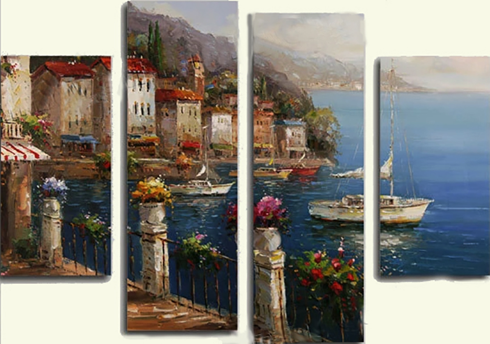 Group-Painting-Sets Places Mediterranean 4 Panel painting for sale PAX0003