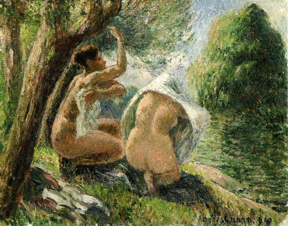 Camille Pissarro Bathers, 1894 oil painting reproduction