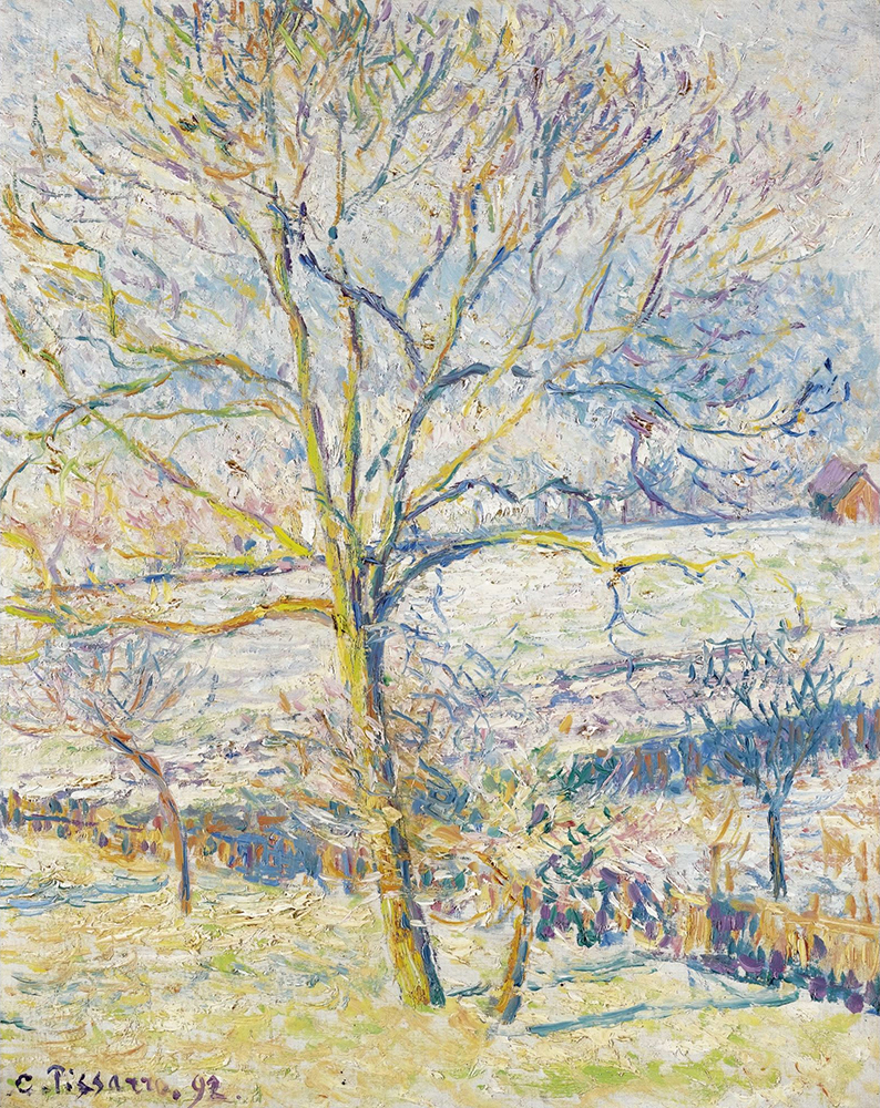 Camille Pissarro Big Nut-Tree, the Frost at Eragny, 1892 oil painting reproduction