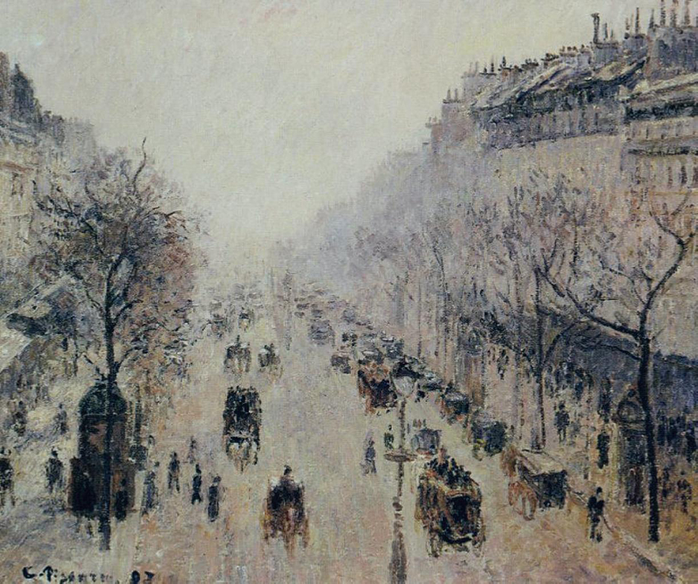 Camille Pissarro Boulevard Montmartre - Morning, Sunlight and Mist, 1897 oil painting reproduction