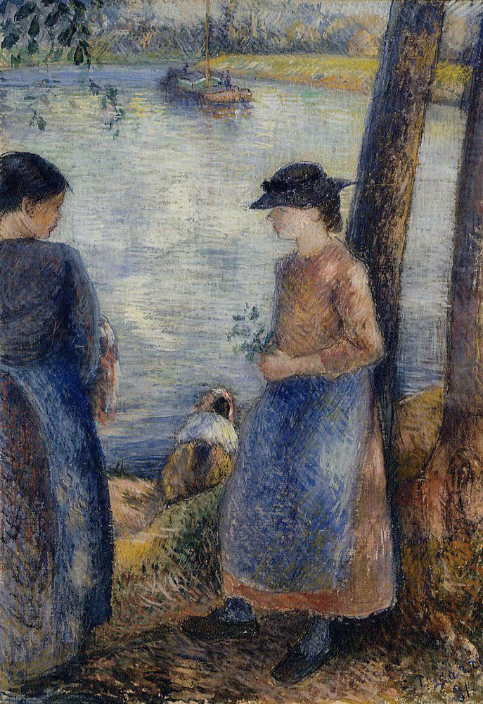 Camille Pissarro By the Water, 1881 oil painting reproduction