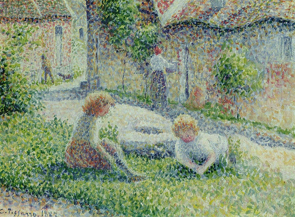 Camille Pissarro Children near the Farm, 1887 oil painting reproduction