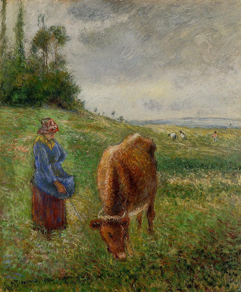 Camille Pissarro Cowherd, Pontoise, 1882 oil painting reproduction