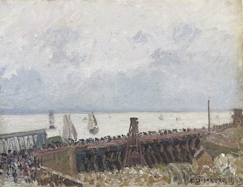 Camille Pissarro Entering to the Port of Havre, Gray Weather, 1903 oil painting reproduction
