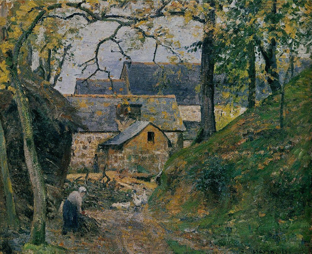 Camille Pissarro Farm at Montfoucault, 1874 oil painting reproduction