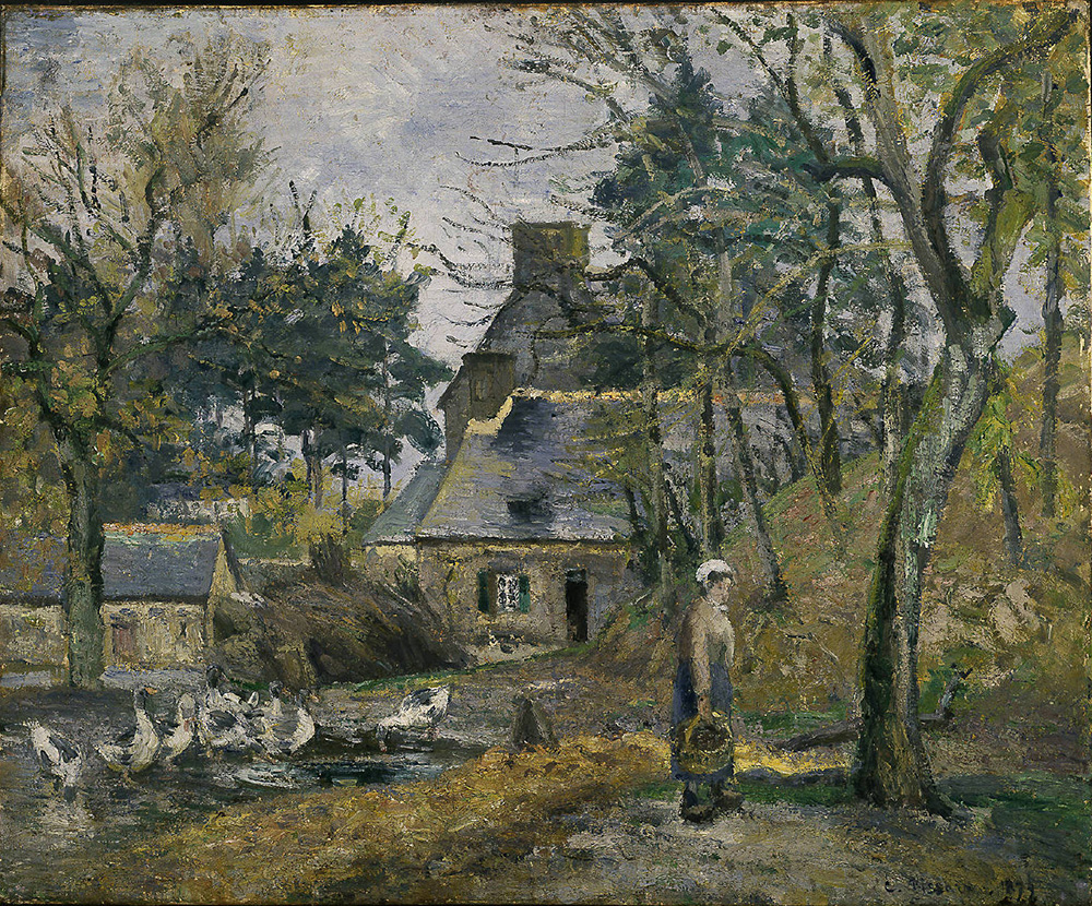 Camille Pissarro Farm at Montfoucault 2, 1874 oil painting reproduction