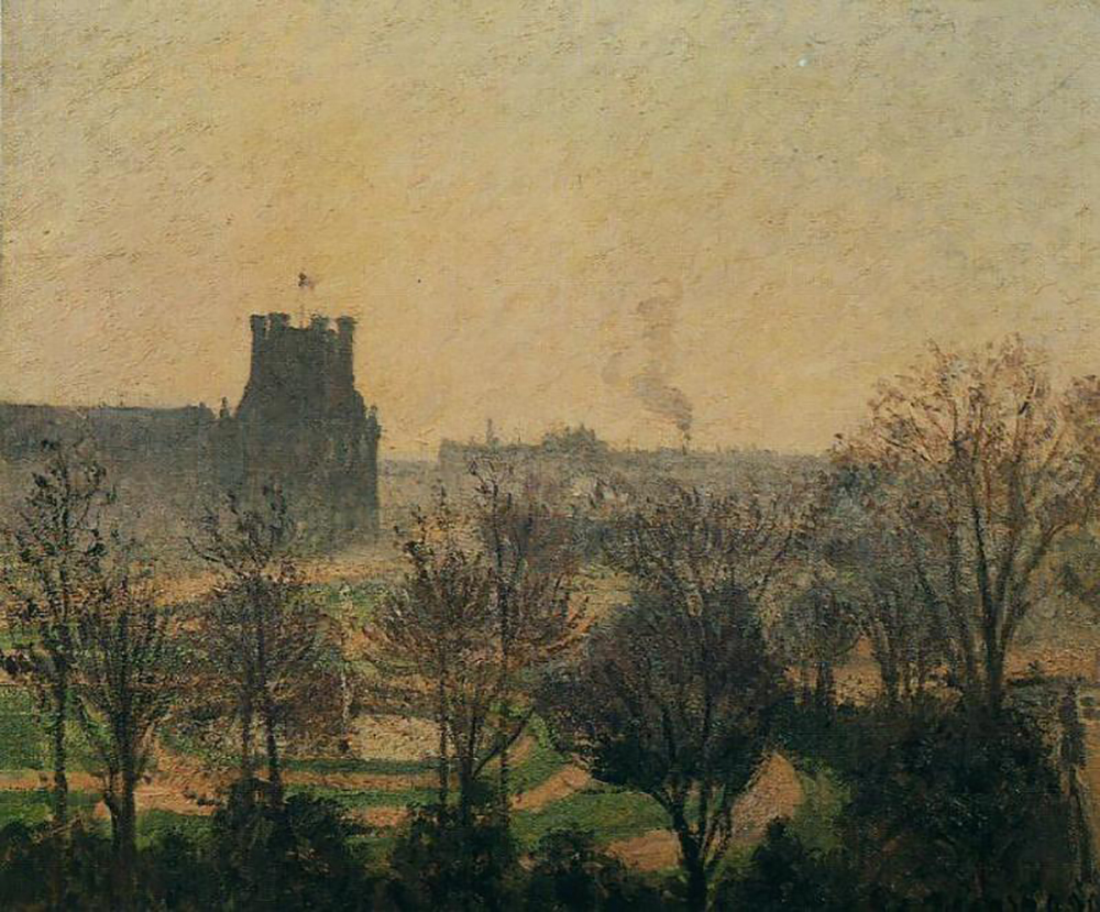 Camille Pissarro Garden of Louvre - Fog Effect, 1899 oil painting reproduction