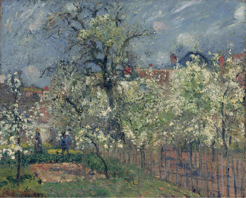 Camille Pissarro Garden of Maubuisson, Pontoise. Pear Trees in Bloom, 1877 oil painting reproduction