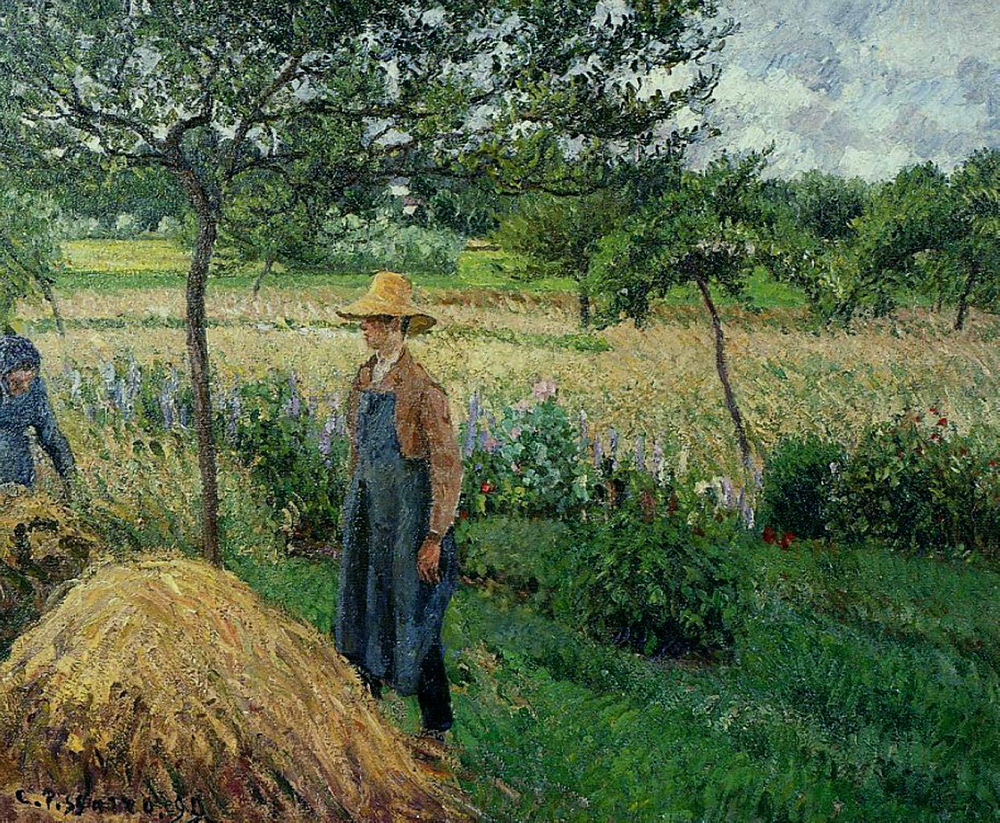 Camille Pissarro Grey Weather, Morning with Figures, Eragny, 1899 oil painting reproduction