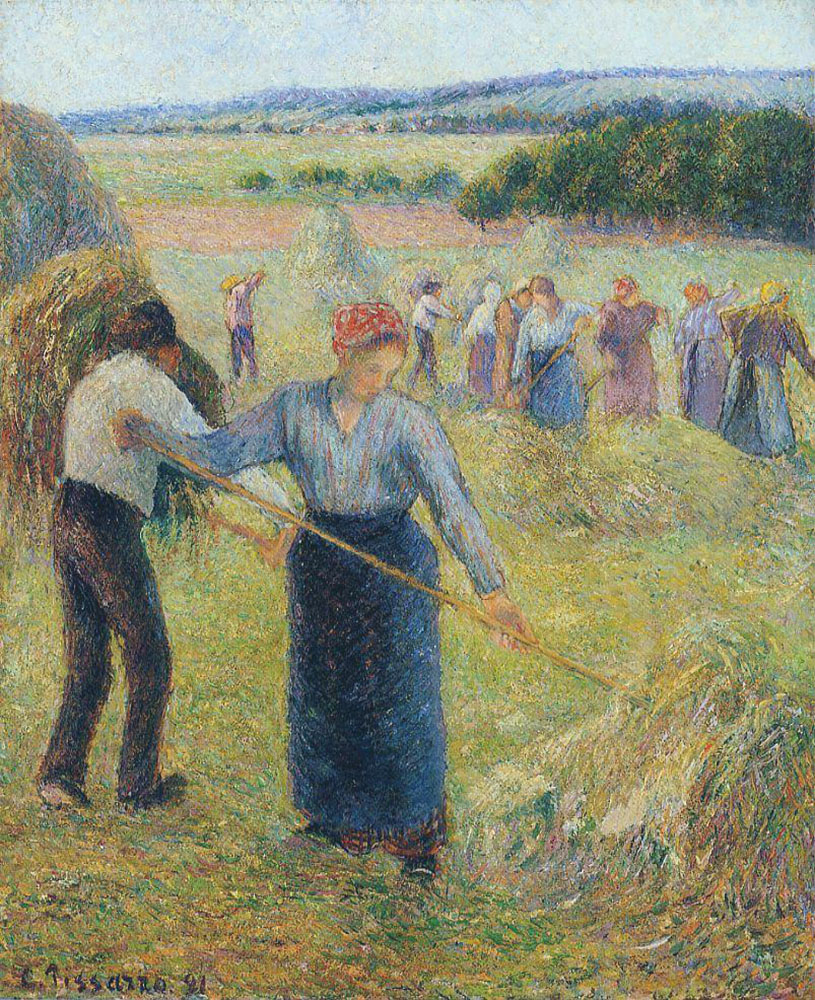 Camille Pissarro Haymaking at Eragny, 1891 oil painting reproduction