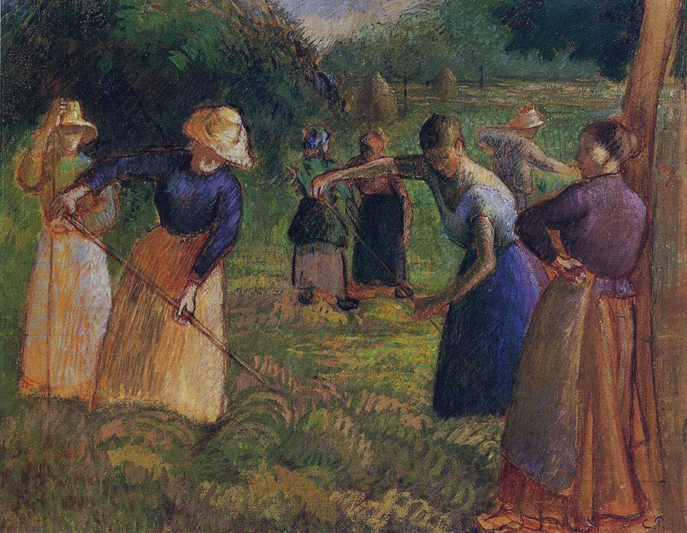 Camille Pissarro Haymaking in Eragny, 1901 oil painting reproduction