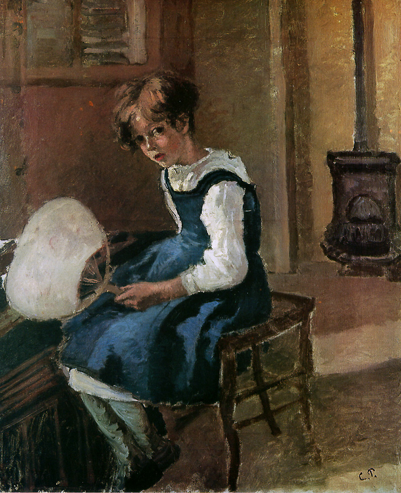 Camille Pissarro Jeanne Holding a Fan oil painting reproduction