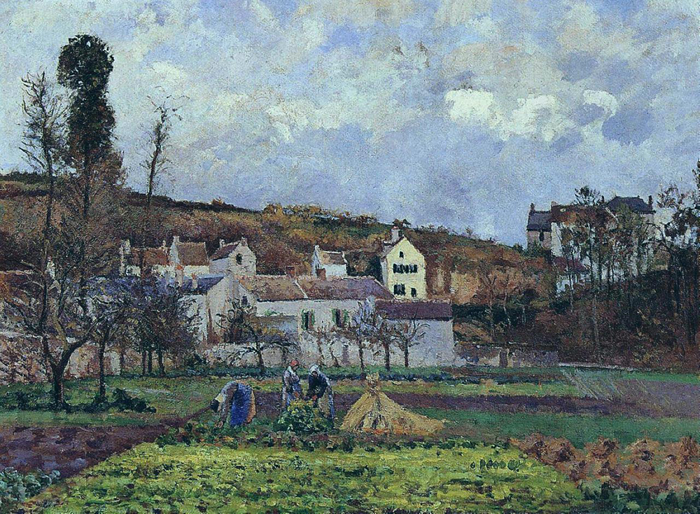 Camille Pissarro Kitchen Gardens at the Hermitage, Pontoise, 1873 oil painting reproduction