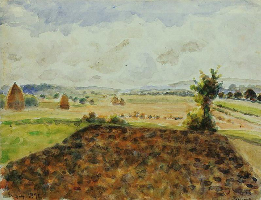 Camille Pissarro Landscape at Eragny, Clear Weather, 1890 oil painting reproduction