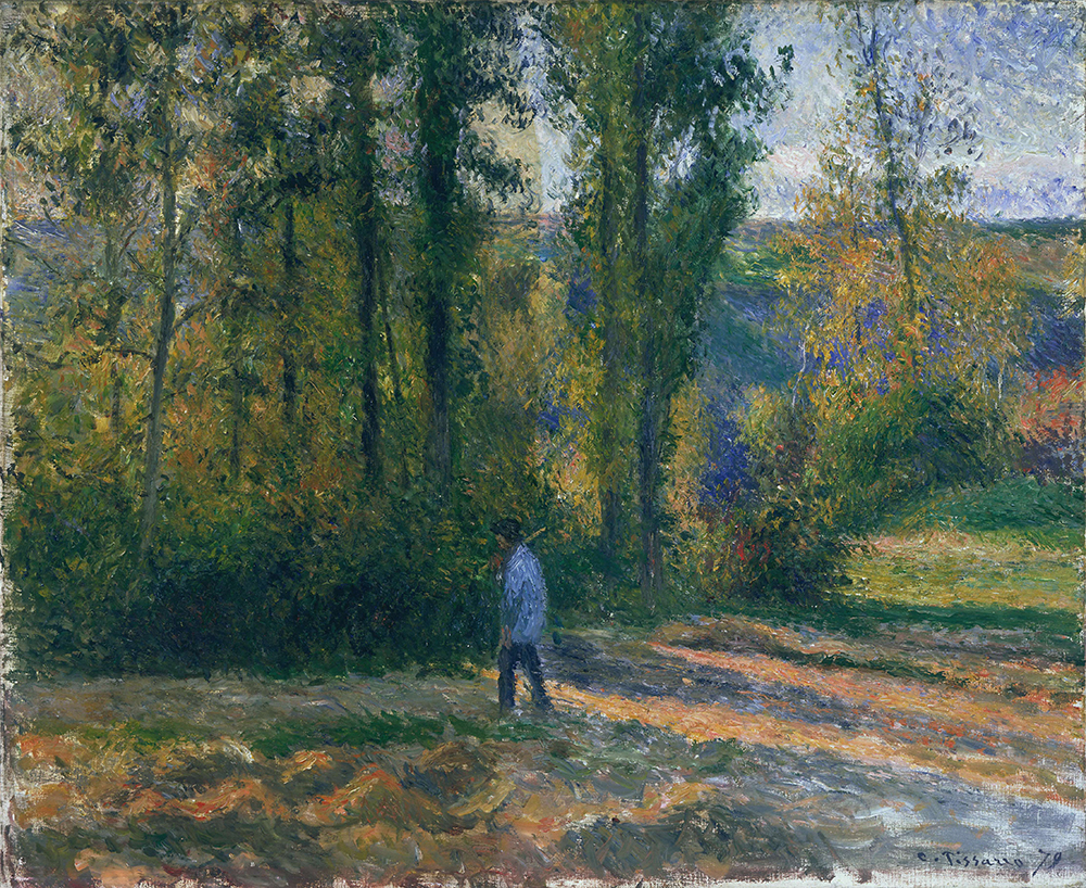 Camille Pissarro Landscape at Pontoise with a Hunter, 1879 oil painting reproduction