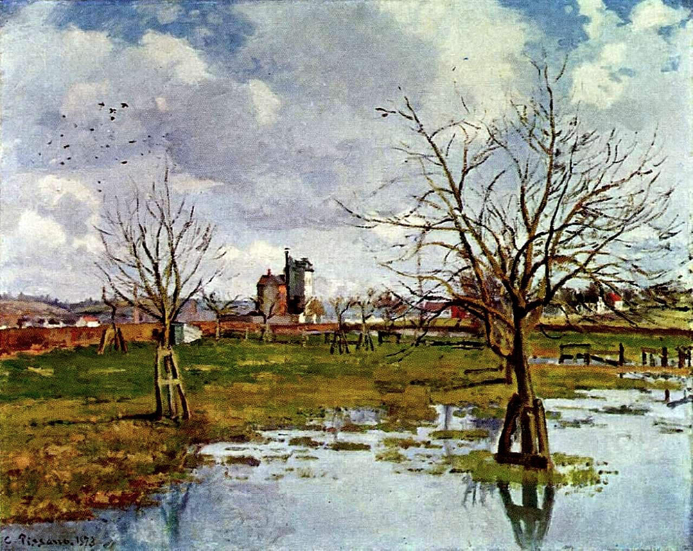 Camille Pissarro Landscape with Flooded Fields, 1873 oil painting reproduction
