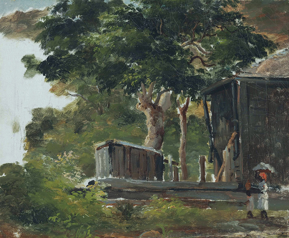 Camille Pissarro Landscape with House in the Woods in Saint Thomas, Antilles, 1854-55 oil painting reproduction