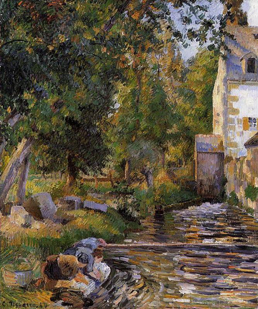 Camille Pissarro Laundry and Mill at Osny, 1884 oil painting reproduction