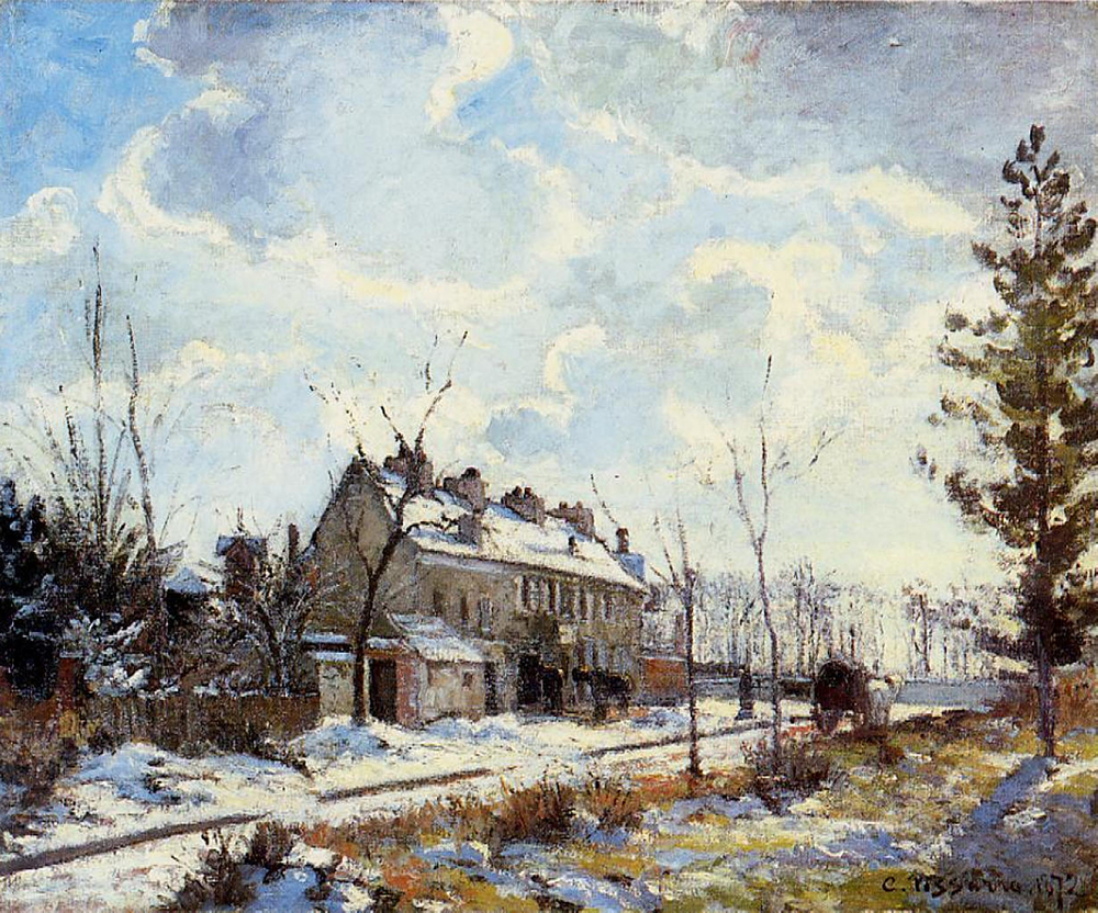 Camille Pissarro Louveciennes Road - Snow Effect, 1872 oil painting reproduction