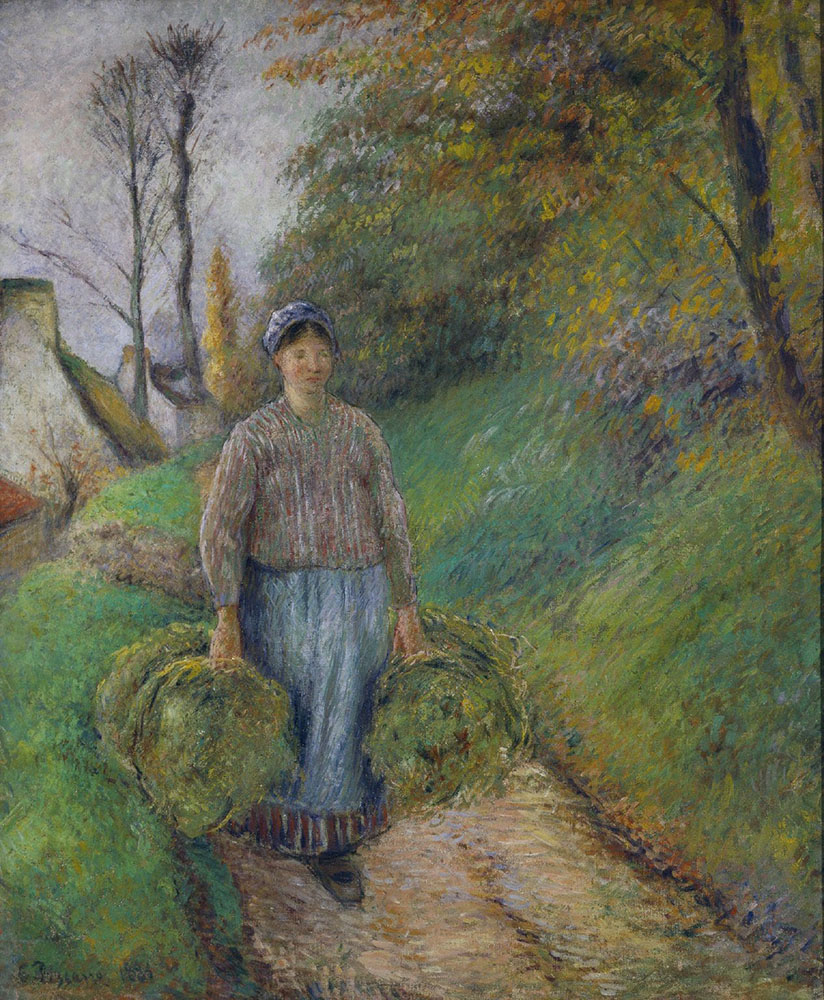 Camille Pissarro Peasant Carrying Two Bales of Hey, 1883 oil painting reproduction