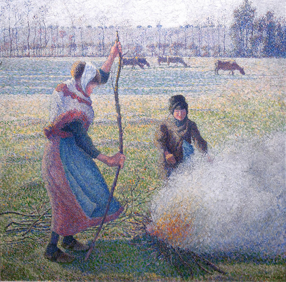 Camille Pissarro Peasant Girl Lighting a Fire, 1888 oil painting reproduction