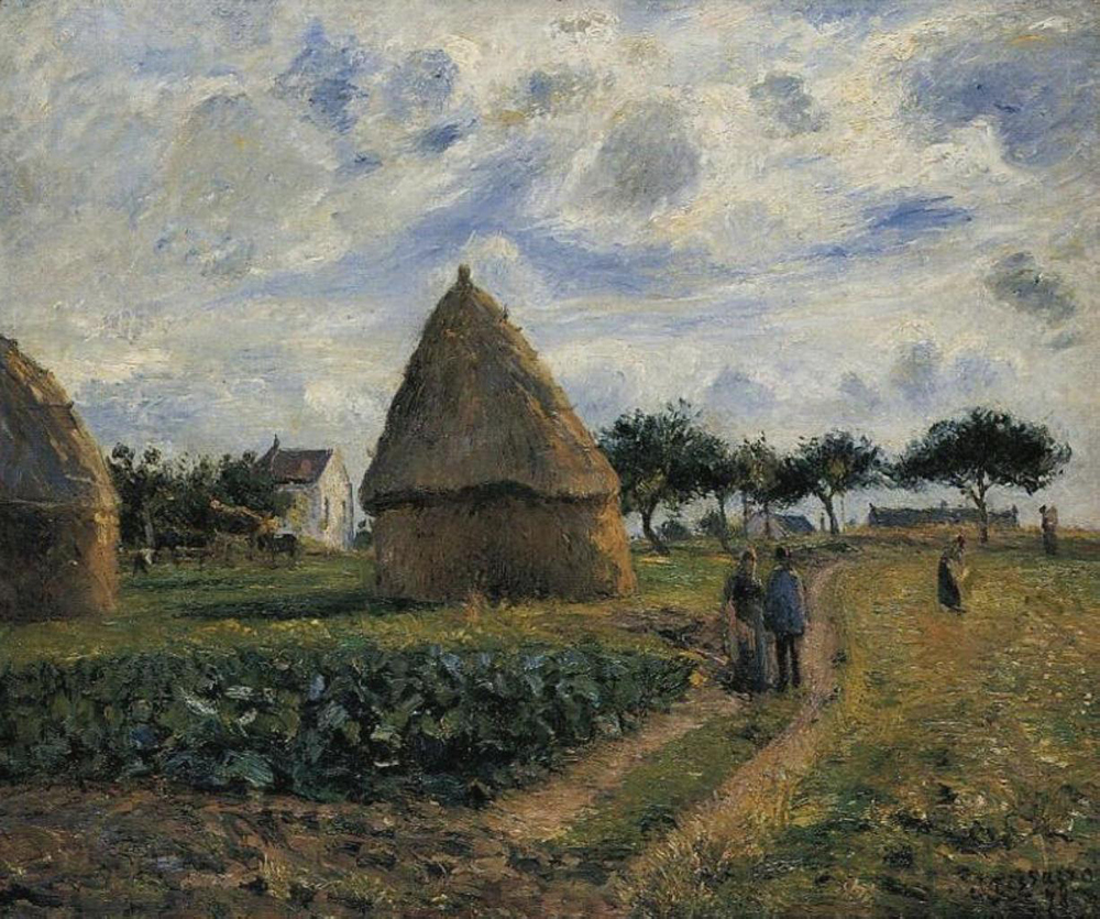 Camille Pissarro Peasants and Hay Stacks, 1878 oil painting reproduction