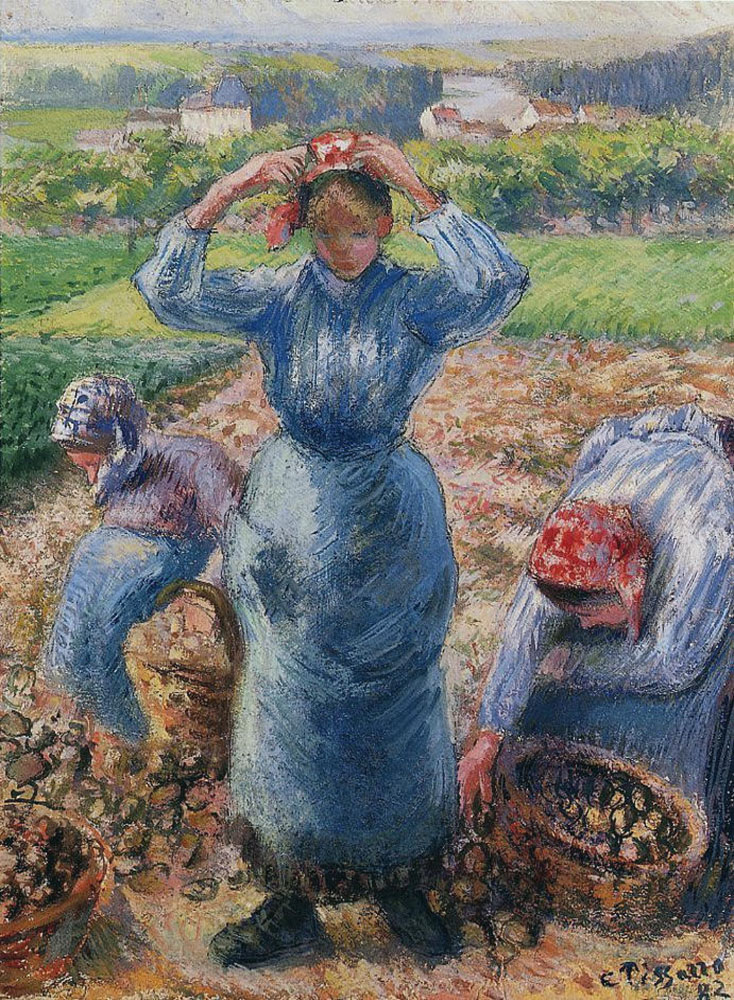Camille Pissarro Peasants Harvesting Potatoes, 1882 oil painting reproduction
