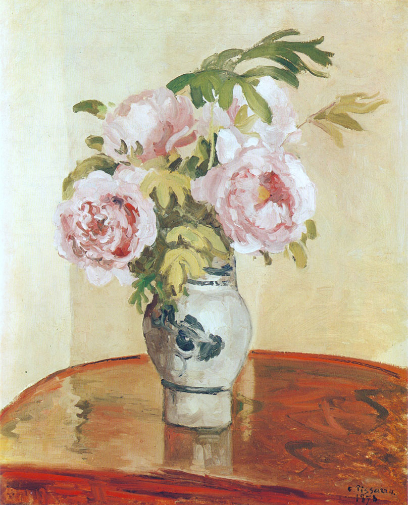 Camille Pissarro Pink Peonies, 1873 oil painting reproduction