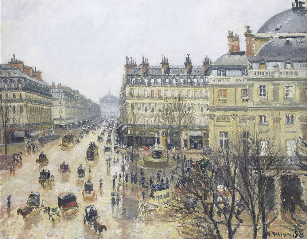 Camille Pissarro Place du Theatre Francais, Rain, 1898 oil painting reproduction