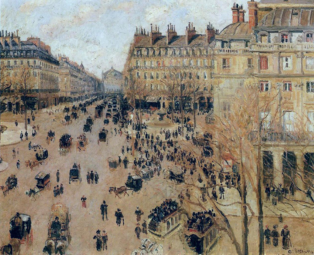 Camille Pissarro Place du Thretre Francais - Sun Effect, 1898 oil painting reproduction