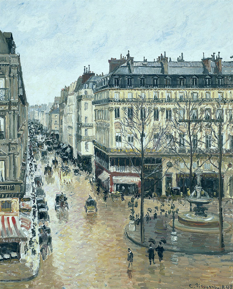 Camille Pissarro Rue Saint-Honore - Afternoon, Rain Effect, 1897 oil painting reproduction
