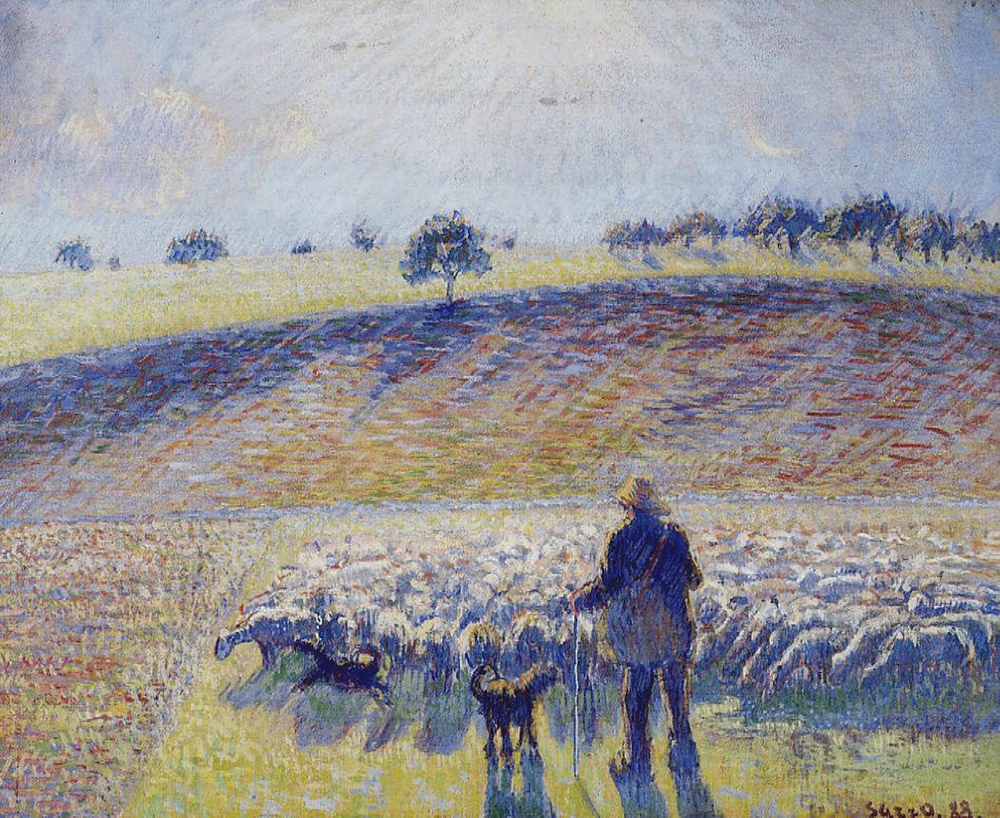 Camille Pissarro Shepherd and Sheep, 1888 oil painting reproduction