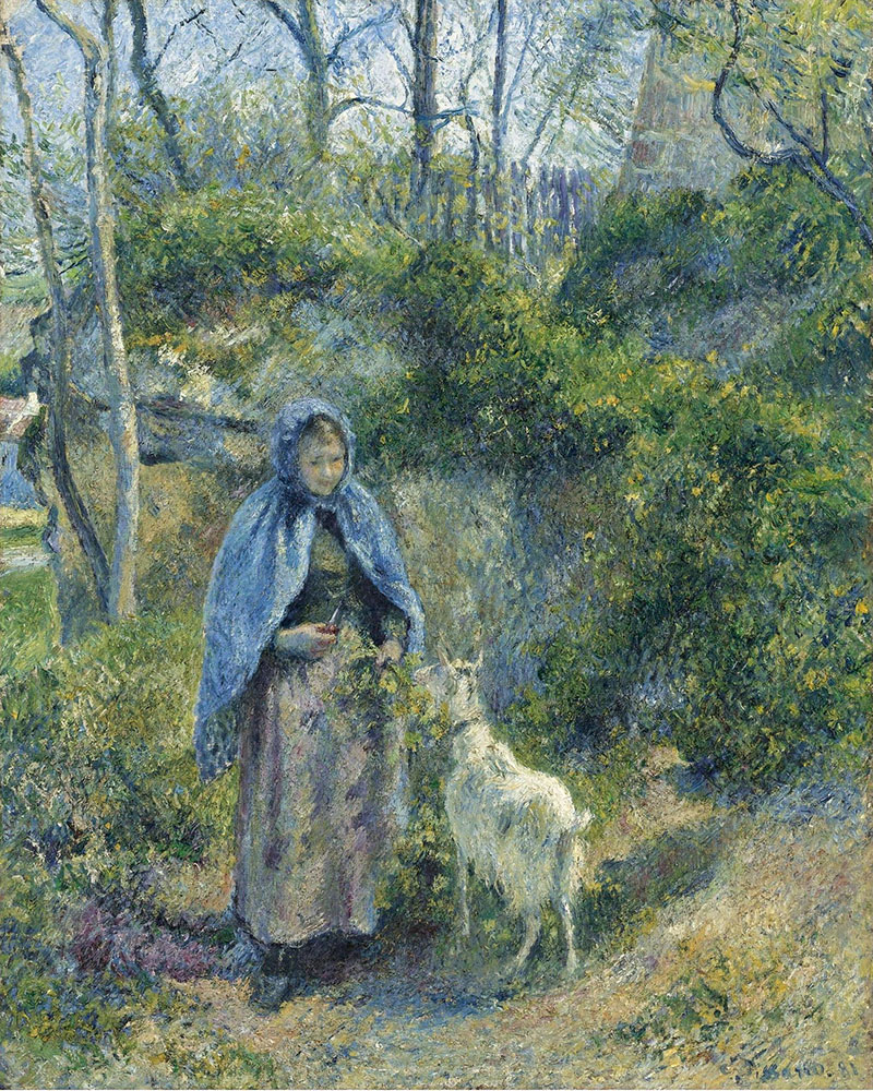 Camille Pissarro Shepherdess and the Goat, 1881 oil painting reproduction