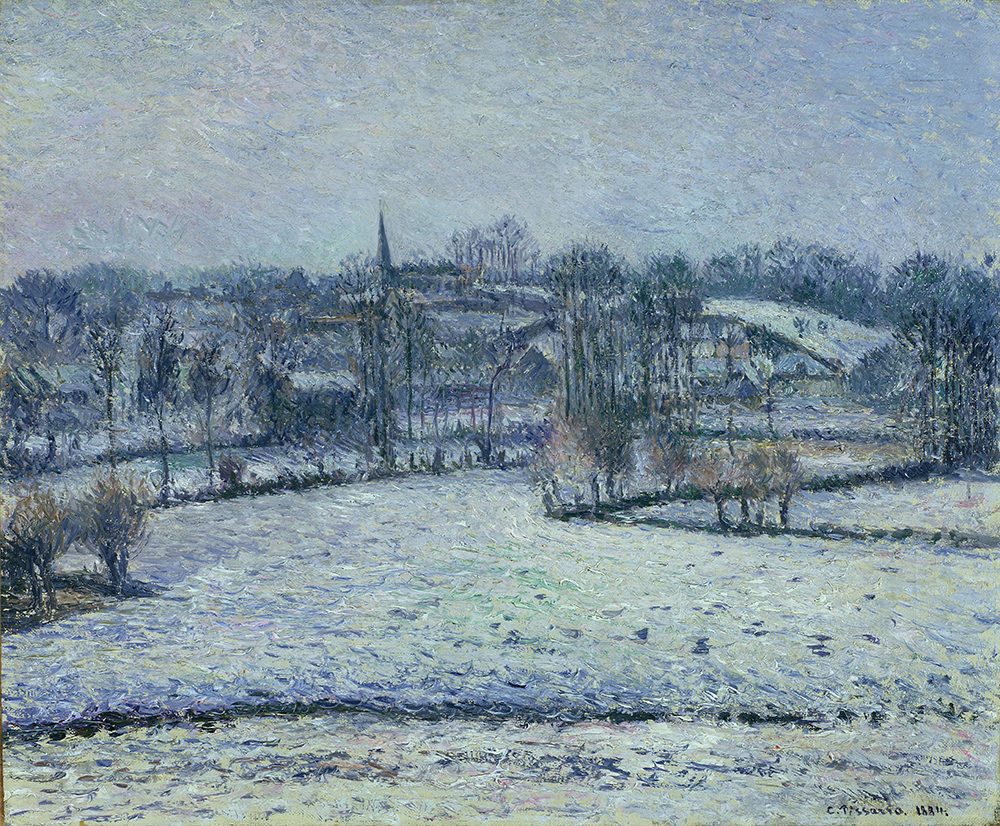 Camille Pissarro Snow Scene at Eragny (View of Bazincourt), 1884 oil painting reproduction